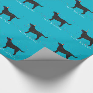 Papier Cadeau Black Lab Bonne conception d'anniversaire