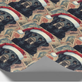 Papier Cadeau Black lab christmas gift wrap
