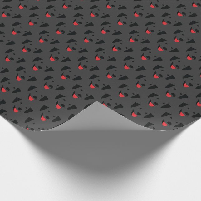 Papier Cadeau Black Lab Face Motif mignonne et drôle (Coin)