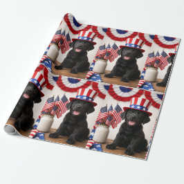 Papier Cadeau Black Lab Patriotic Uncle Sam Hat gift 