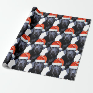 Papier Cadeau Black Labrador Christmas Holiday Cute Père Noël Ch