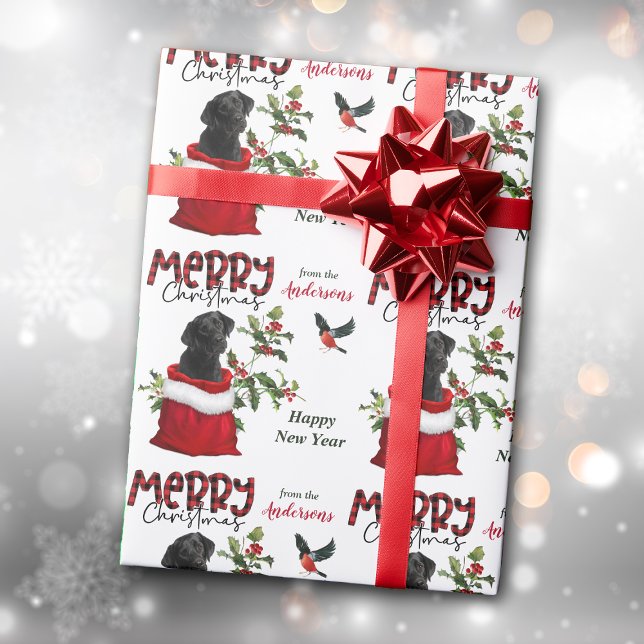 Papier Cadeau Black Labrador Retriever Chien dans le sac cadeau  (Créateur téléchargé)