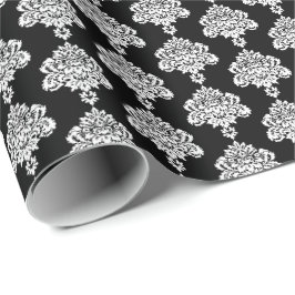 Papier Cadeau Black | Papier d'enveloppement blanc Damas