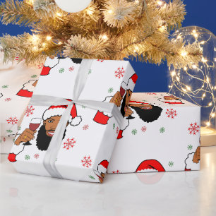 Papier Cadeau Black Père Noël, African American Père Noël, B