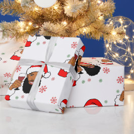 Papier Cadeau Black Père Noël, African American Père Noël, Black