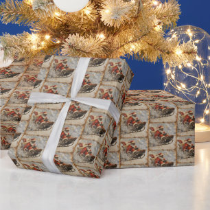 Papier Cadeau Black Père Noël Midnight Sleigh Ride