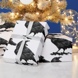 Papier Cadeau Black Raven Bird Wildlife Art