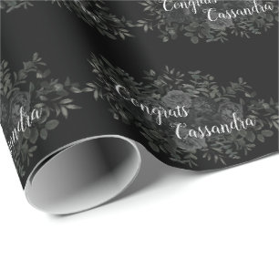 Papier Cadeau Black Rose Dark Gothic Graduation Party