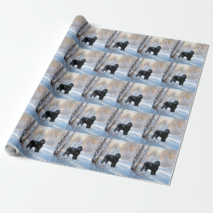 Papier Cadeau Black Russian Terrier Laisser neiger Noël