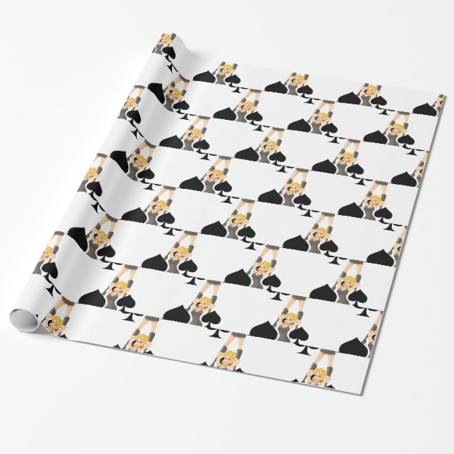 Papier Cadeau Black Spades Blonde Queen Thunder_Cove (Déroulé)