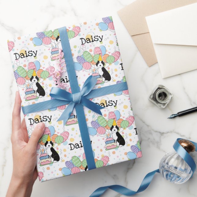 Papier Cadeau Black Tan Aussiedoodle Chien fête d'anniversaire (Cadeaux)