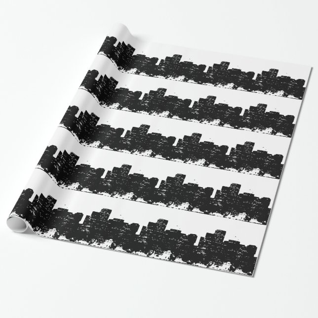 Papier Cadeau Black White Pop Art New York (Déroulé)