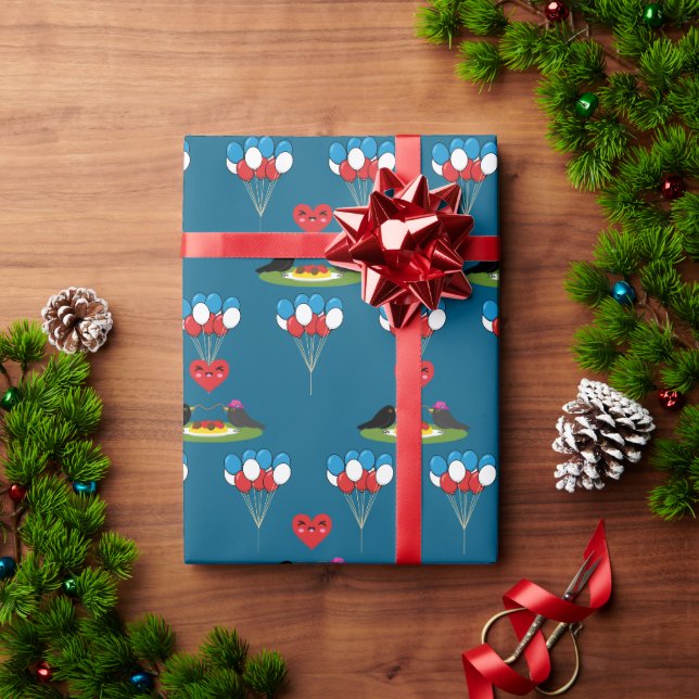 Papier Cadeau Blackbird's Spaghetti Meatballs Valentine's Date (Cadeau de vacances)