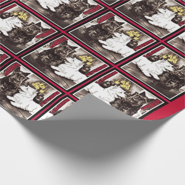 Papier Cadeau Blackie et Whitie par le feu (Coin)