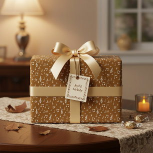 Papier Cadeau blanc Comédie musicale avec couleur de fond person