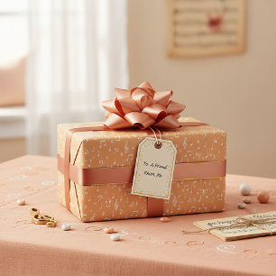 Papier Cadeau blanc Comédie musicale avec couleur de fond person