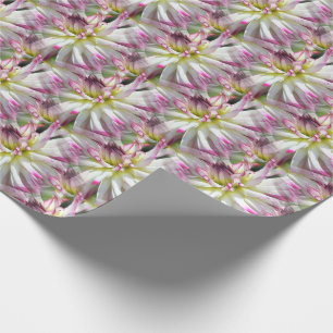 Papier Cadeau Blanc Dahlia Fleur Motif Nature   
