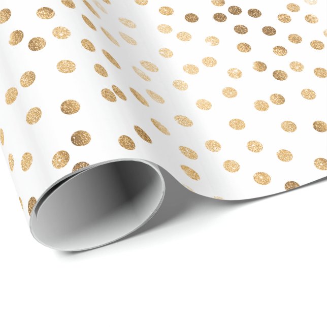 Papier Cadeau Blanc et papier d'emballage de points de ville de (Coin rond)