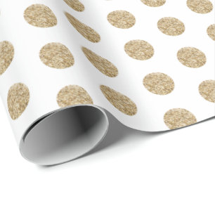 Papier Cadeau Blanc  Papier enveloppant points de Parties scinti