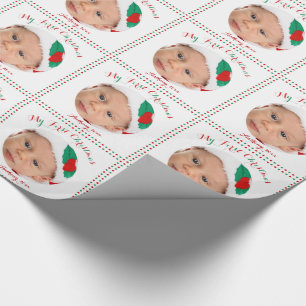 Papier Cadeau Blanc personnalisé Mon premier papier d'enveloppem