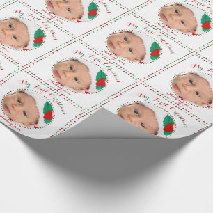 Papier Cadeau Blanc personnalisé Mon premier papier d'enveloppem
