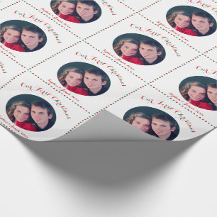 Papier Cadeau Blanc personnalisé Notre premier papier d'envelopp
