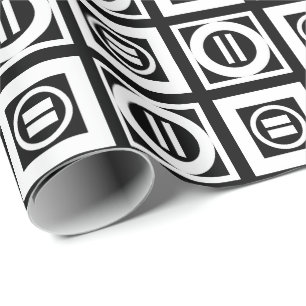 Papier Cadeau Blanc sur le Motif de signalisation géométrique no