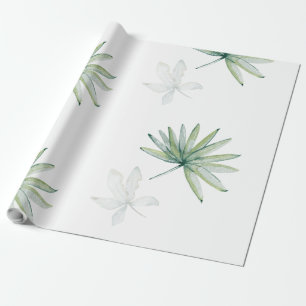 Papier Cadeau Blanc tropical