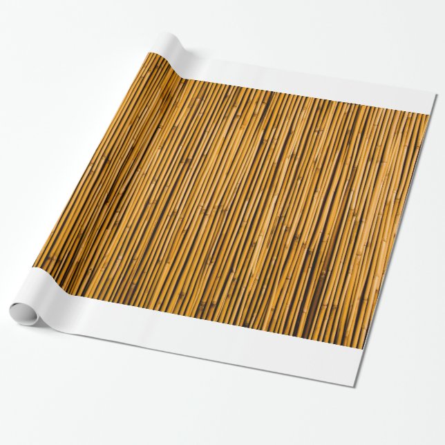 Papier Cadeau Blanc tropical d'île d'arrière - plan en bambou (Déroulé)