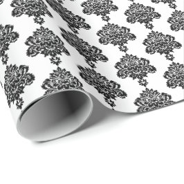 Papier Cadeau BLANCHE | Papier d'enveloppement noir Damas