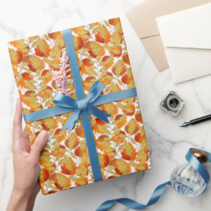 Papier Cadeau BLANCHE   Parties scintillant moderne Faux Feuille