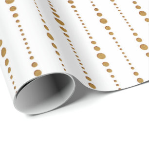 Papier Cadeau Blancs Golden Delicate Petites gouttes Pois