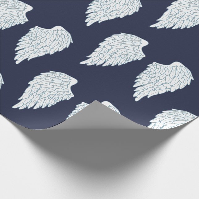 Papier Cadeau Blancs mignons et ailes Angel Marine (Coin)