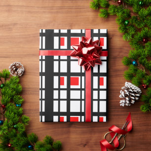 Papier Cadeau Blancs rouges et noirs