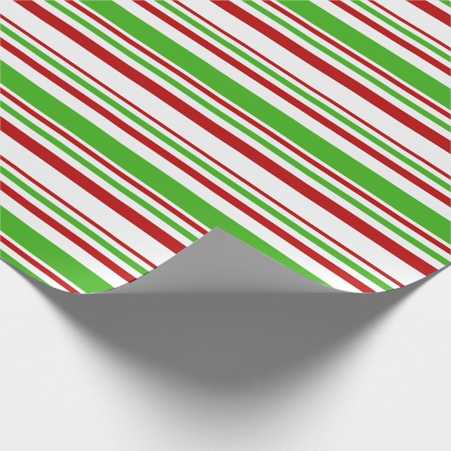 Papier Cadeau Blancs rouges, verts, style Noël (Coin)