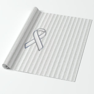 Papier Cadeau Blancs sur les rayures de sensibilisation au ruban