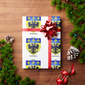Papier cadeau blason de L'Aigle en Normandie Geschenkpapier