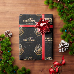 Papier Cadeau Blason de Poudlard™ scintillant personnalisé coule