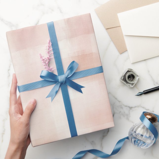 Papier Cadeau Bleu - Bandes Plaid (Cadeaux)