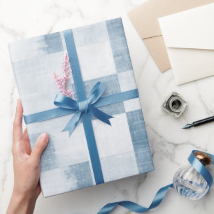Papier Cadeau Bleu Blanc Denim Jean Anniversaire