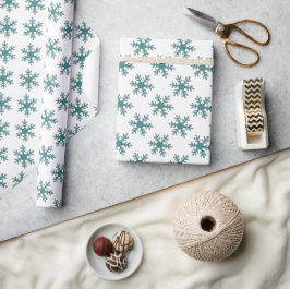 Papier Cadeau Bleu blanc Noël Fête du Motif