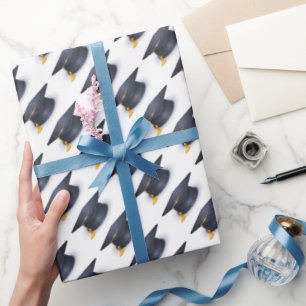 Papier Cadeau Bleu Cap de graduation