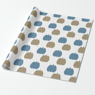 Papier Cadeau Bleu Citrouille de automne