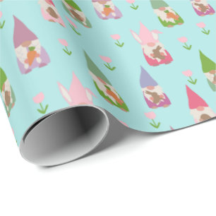 Papier Cadeau Bleu clair des Gnomes de Pâques