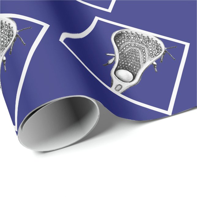 Papier cadeau bleu crosse (Coin rond)