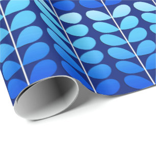 Papier Cadeau Bleu danois de feuille, de marine et de cobalt de