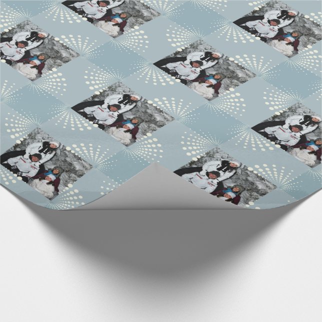 Papier Cadeau Bleu d'hiver personnalisé par photo (Coin)