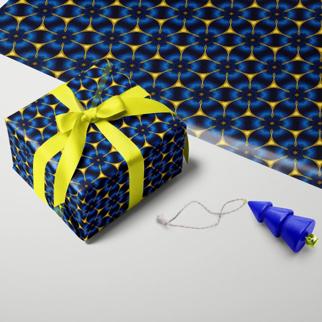 Papier Cadeau Bleu d'Indigo et or (Créateur téléchargé)