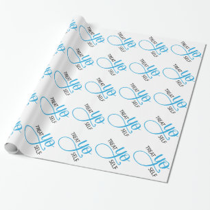 Papier Cadeau Bleu d'individu de Yo de festin