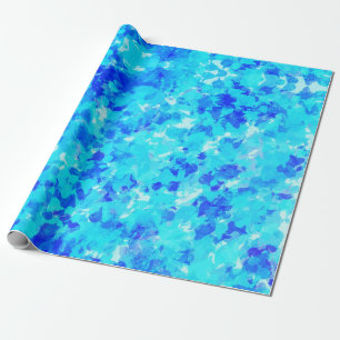 Papier Cadeau Bleu Électrique Lumineux Brush Abstrait